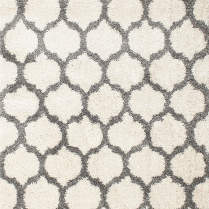 Contemporary Champagne Beige Trellis Rug, con430