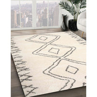 Contemporary Blanched Almond Beige Solid Rug, con431