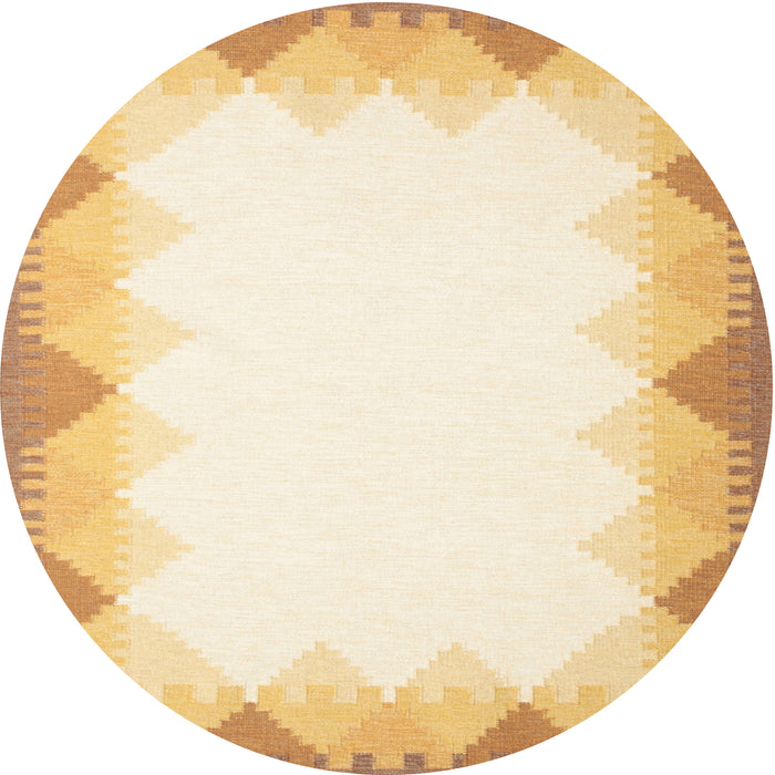 Square Machine Washable Contemporary Yellow Rug, wshcon432