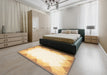 Machine Washable Contemporary Yellow Rug in a Bedroom, wshcon432