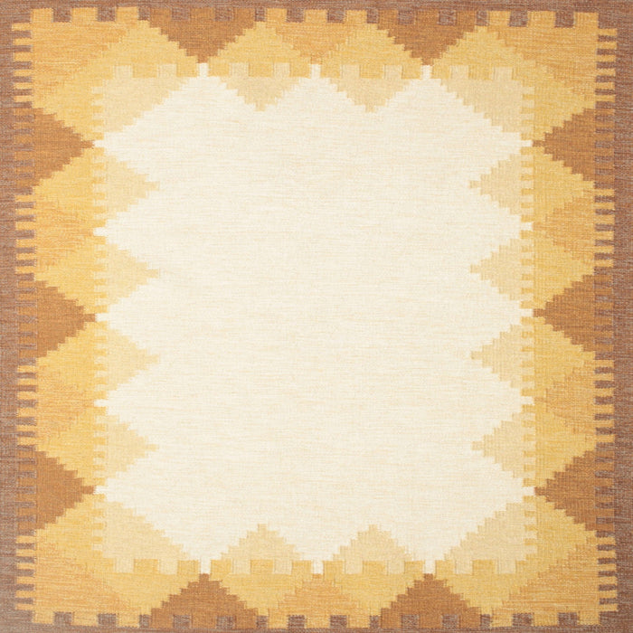 Square Contemporary Yellow Modern Rug, con432