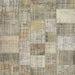 Square Contemporary Khaki Green Patchwork Rug, con434