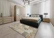 Machine Washable Contemporary Khaki Green Rug in a Bedroom, wshcon434