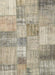 Contemporary Khaki Green Patchwork Rug, con435