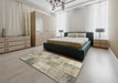 Machine Washable Contemporary Khaki Green Rug in a Bedroom, wshcon435