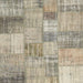 Square Contemporary Khaki Green Patchwork Rug, con435