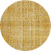 Sideview of Contemporary Chrome Gold Yellow Modern Rug, con439