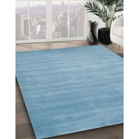 Contemporary Denim Blue Modern Rug, con43