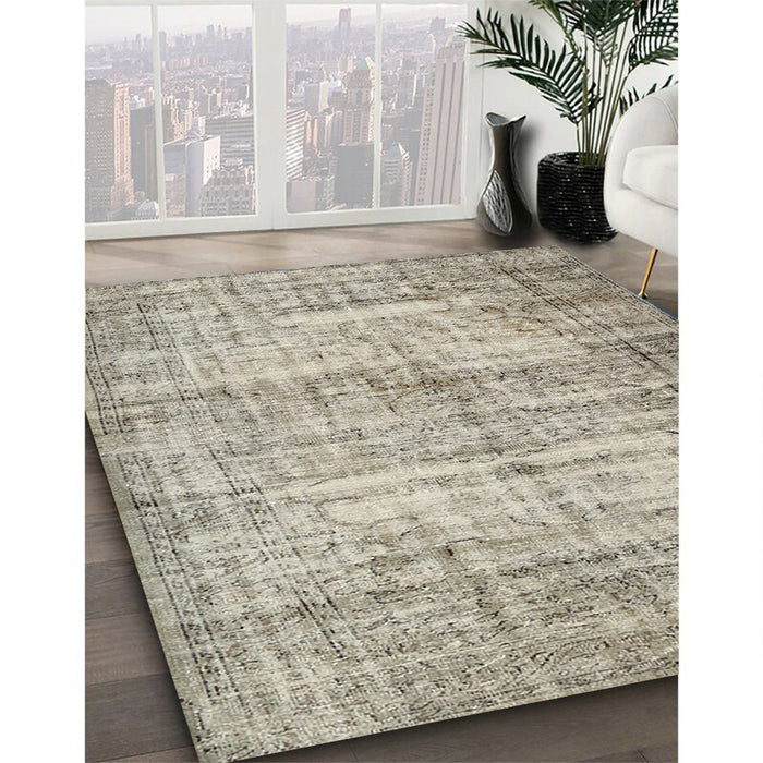 Machine Washable Contemporary Khaki Green Rug in a Family Room, wshcon441
