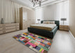 Machine Washable Contemporary Chestnut Brown Rug in a Bedroom, wshcon443