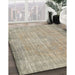 Machine Washable Contemporary Khaki Green Rug in a Family Room, wshcon444