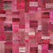 Square Contemporary Dark Pink Patchwork Rug, con445