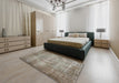 Contemporary Brown Modern Rug in a Bedroom, con448