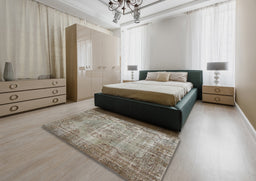 Contemporary Brown Modern Rug in a Bedroom, con448