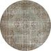 Square Machine Washable Contemporary Brown Rug, wshcon448