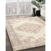 Contemporary Tan Brown Modern Rug in Family Room, con449