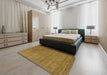 Machine Washable Contemporary Dark Golden Brown Rug in a Bedroom, wshcon44