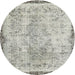 Square Machine Washable Contemporary Grey Gray Rug, wshcon456