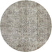 Square Machine Washable Contemporary Pale Silver Gray Rug, wshcon457