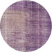 Sideview of Contemporary French Lilac Purple Persian Rug, con458