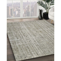 Contemporary Khaki Green Modern Rug, con459