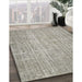 Contemporary Khaki Green Modern Rug in Family Room, con459