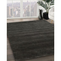 Contemporary Charcoal Black Modern Rug, con45