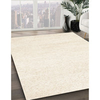 Contemporary Blanched Almond Beige Solid Rug, con465