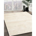 Contemporary Blanched Almond Beige Solid Rug in Family Room, con466