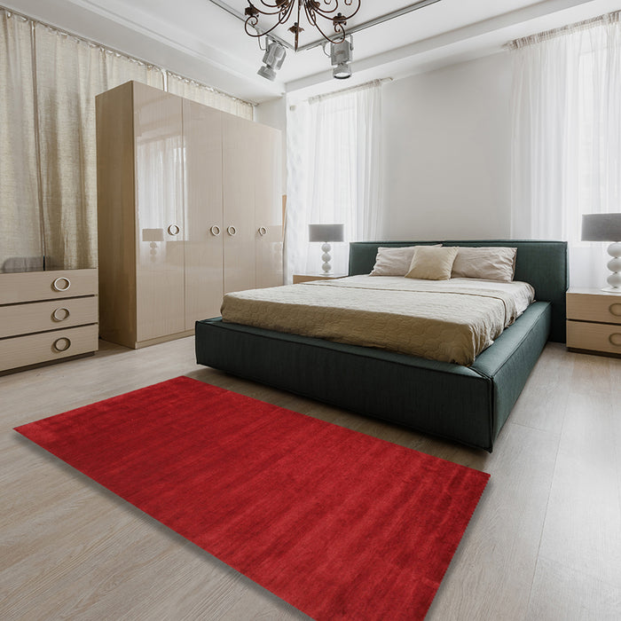 Machine Washable Contemporary Red Rug in a Bedroom, wshcon46