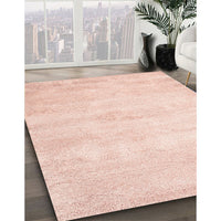 Contemporary Deep Peach Orange Modern Rug, con470