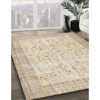 Contemporary Deep Peach Orange Modern Rug, con474