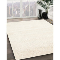 Contemporary Soft Ivory Beige Solid Rug, con476