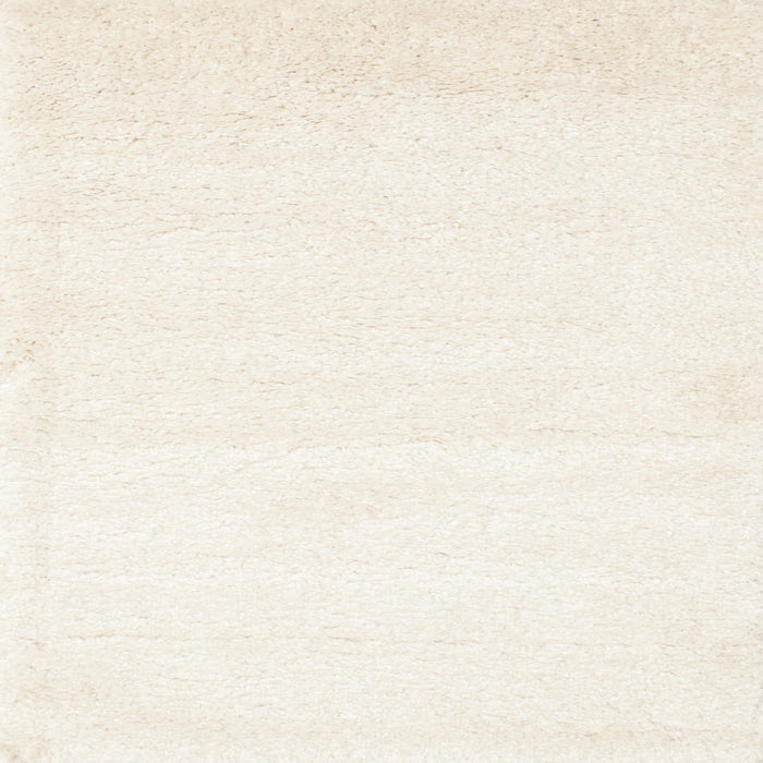 Square Contemporary Soft Ivory Beige Solid Rug, con476