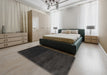 Machine Washable Contemporary Midnight Gray Rug in a Bedroom, wshcon477