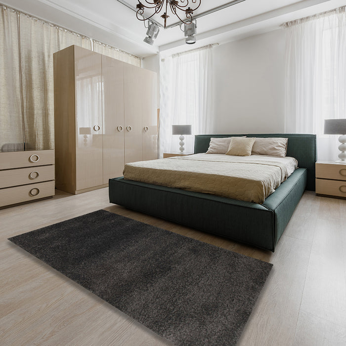 Machine Washable Contemporary Midnight Gray Rug in a Bedroom, wshcon477