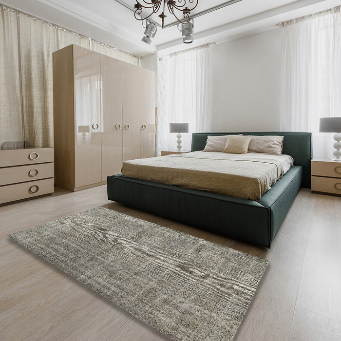 Contemporary Sage Green Modern Rug in a Bedroom, con479