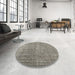 Round Machine Washable Contemporary Sage Green Rug in a Office, wshcon479