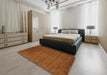 Contemporary Mahogany Brown Modern Rug in a Bedroom, con47