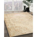 Machine Washable Contemporary Deep Peach Orange Rug in a Family Room, wshcon481