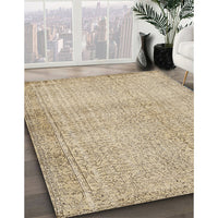 Contemporary Dark Almond Brown Modern Rug, con483