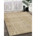 Contemporary Dark Almond Brown Modern Rug in Family Room, con483