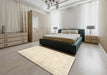 Machine Washable Contemporary Brown Rug in a Bedroom, wshcon484