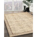 Contemporary Khaki Gold Modern Rug in Family Room, con486