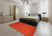 Contemporary Neon Red Modern Rug in a Bedroom, con48