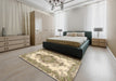 Machine Washable Contemporary Brown Rug in a Bedroom, wshcon492