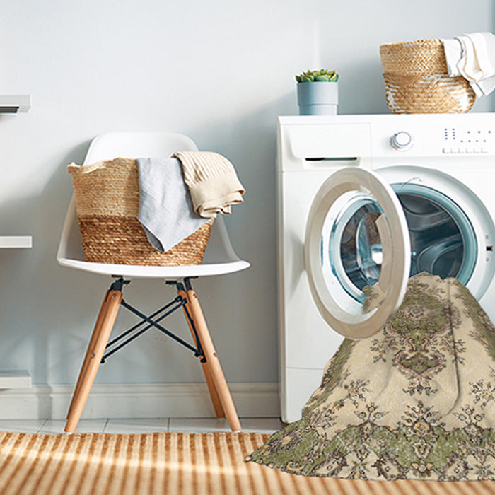 Machine Washable Contemporary Brown Rug in a Washing Machine, wshcon492