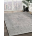 Contemporary Gunmetal Gray Modern Rug in Family Room, con498