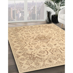 Machine Washable Contemporary Sand Brown Rug in a Family Room, wshcon499