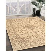 Contemporary Sand Brown Modern Rug, con499